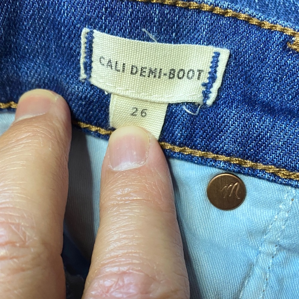 Madewell Distressed Blue Flare Jeans - Picture 8 of 8